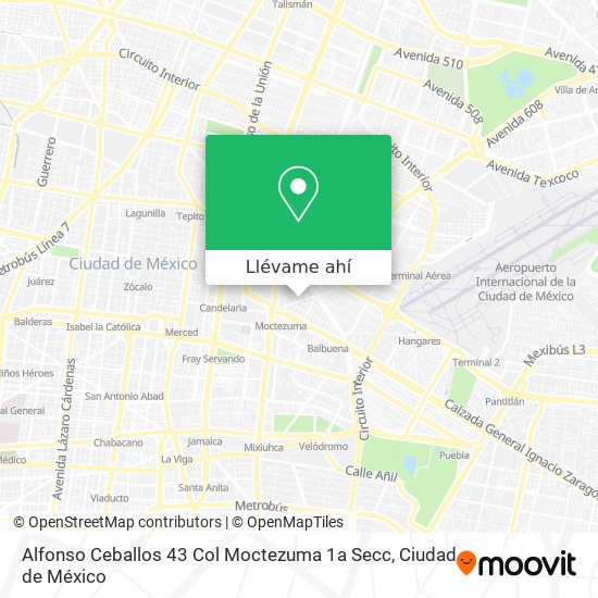 Mapa de Alfonso Ceballos   43 Col  Moctezuma 1a  Secc