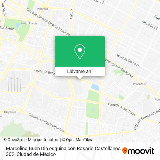 Mapa de Marcelino Buen Dia esquina con Rosario Castellanos  302