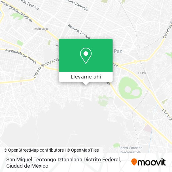 Mapa de San Miguel Teotongo  Iztapalapa  Distrito Federal