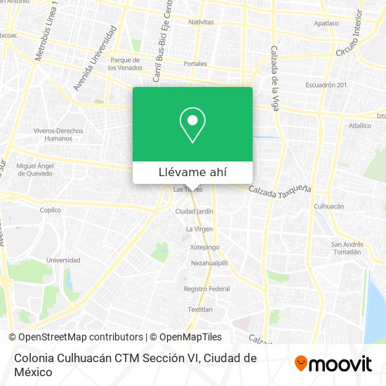 Mapa de Colonia Culhuacán CTM Sección VI