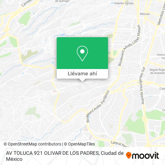 Mapa de AV TOLUCA 921 OLIVAR DE LOS PADRES