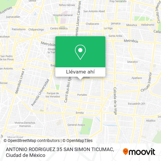 Mapa de ANTONIO RODRIGUEZ 35 SAN SIMON TICUMAC