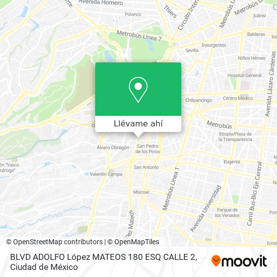 Mapa de BLVD ADOLFO López MATEOS 180 ESQ  CALLE 2