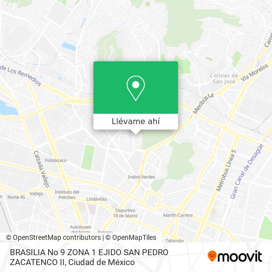 Mapa de BRASILIA No  9 ZONA 1  EJIDO SAN PEDRO ZACATENCO II