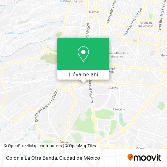 Cómo llegar a Colonia La Otra Banda en Alvaro Obregón en Autobús o Metro?