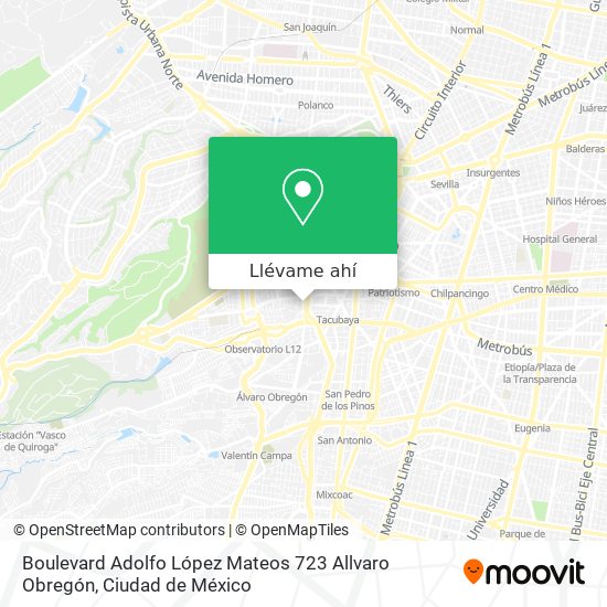 Mapa de Boulevard Adolfo López Mateos 723 Allvaro Obregón