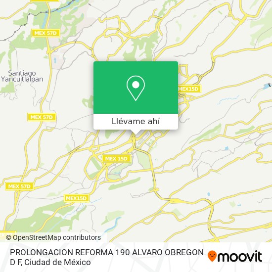 Mapa de PROLONGACION REFORMA 190  ALVARO OBREGON   D F
