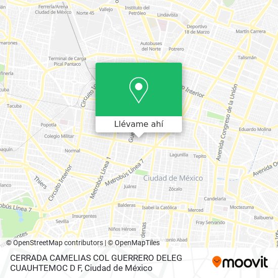 Mapa de CERRADA CAMELIAS  COL  GUERRERO  DELEG  CUAUHTEMOC  D F