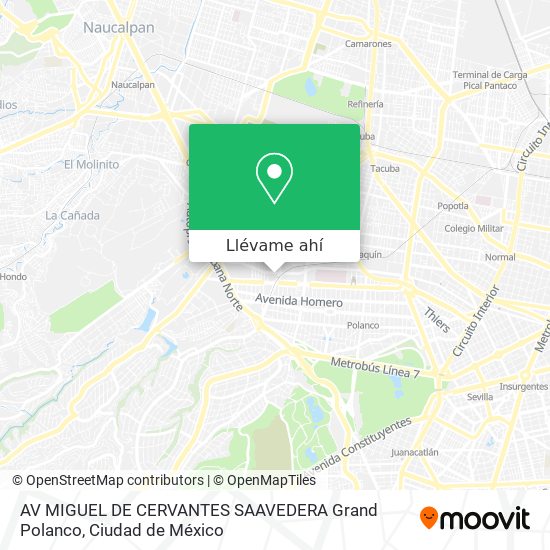 Mapa de AV  MIGUEL DE CERVANTES SAAVEDERA   Grand Polanco