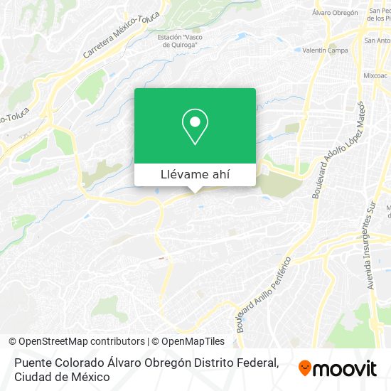 Mapa de Puente Colorado  Álvaro Obregón  Distrito Federal