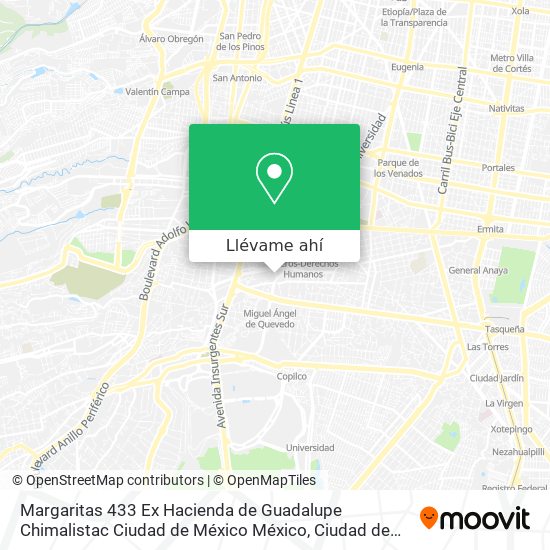 Mapa de Margaritas 433  Ex Hacienda de Guadalupe Chimalistac  Ciudad de México  México