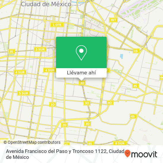 Mapa de Avenida Francisco del Paso y Troncoso   1122