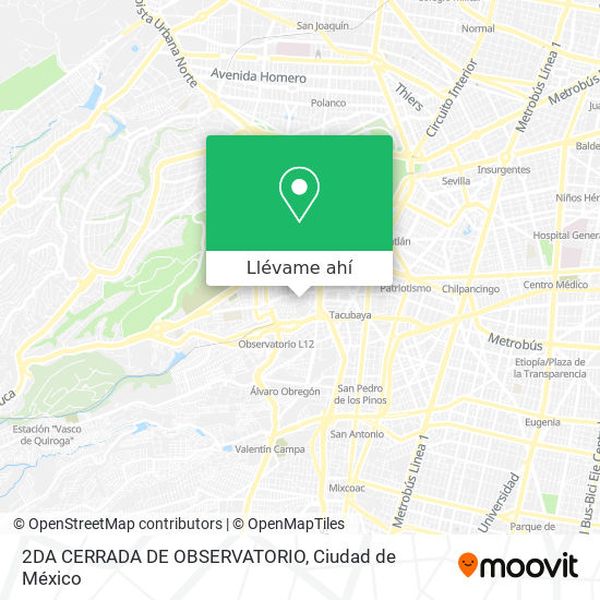 Mapa de 2DA CERRADA DE OBSERVATORIO