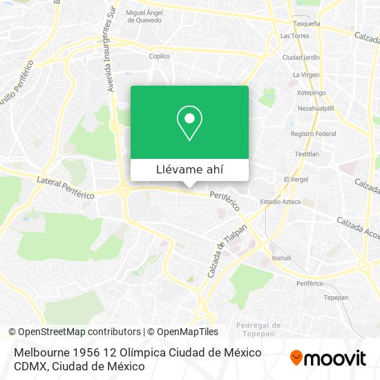 Mapa de Melbourne 1956  12  Olímpica  Ciudad de México  CDMX