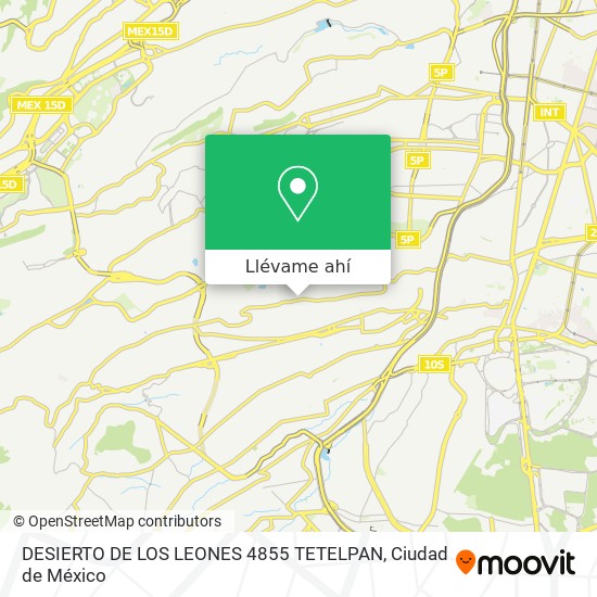 Mapa de DESIERTO DE LOS LEONES 4855 TETELPAN