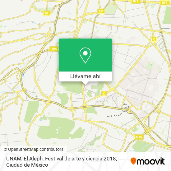 Mapa de UNAM, El Aleph. Festival de arte y ciencia 2018