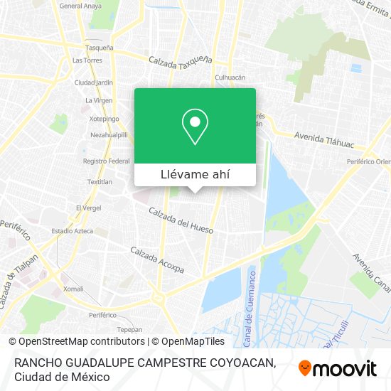 Mapa de RANCHO GUADALUPE    CAMPESTRE COYOACAN