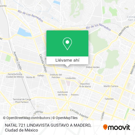 Mapa de NATAL 721  LINDAVISTA  GUSTAVO A  MADERO
