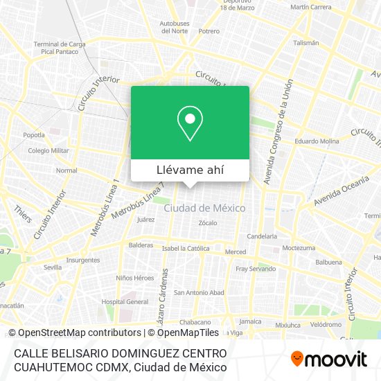 Mapa de CALLE BELISARIO DOMINGUEZ  CENTRO  CUAHUTEMOC CDMX