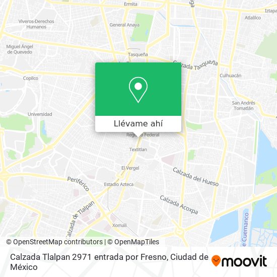 Mapa de Calzada Tlalpan  2971  entrada por Fresno