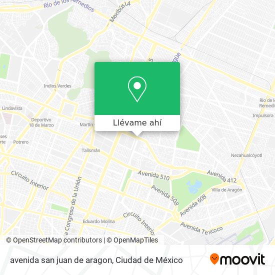 Mapa de avenida san juan de aragon