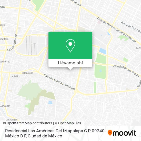 Mapa de Residencial Las Américas  Del  Iztapalapa  C P  09240  México D  F