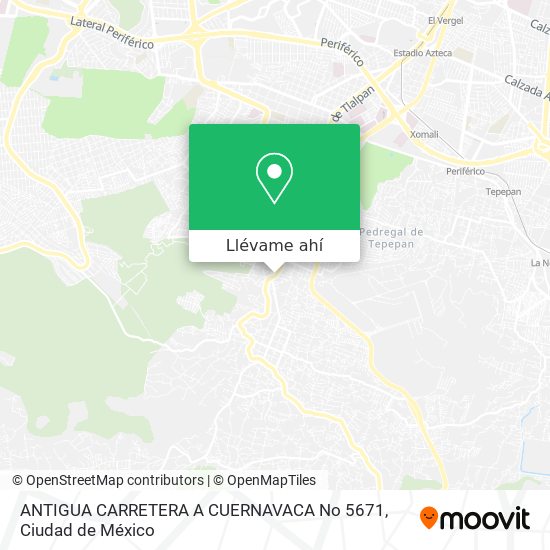 Mapa de ANTIGUA CARRETERA A CUERNAVACA  No  5671