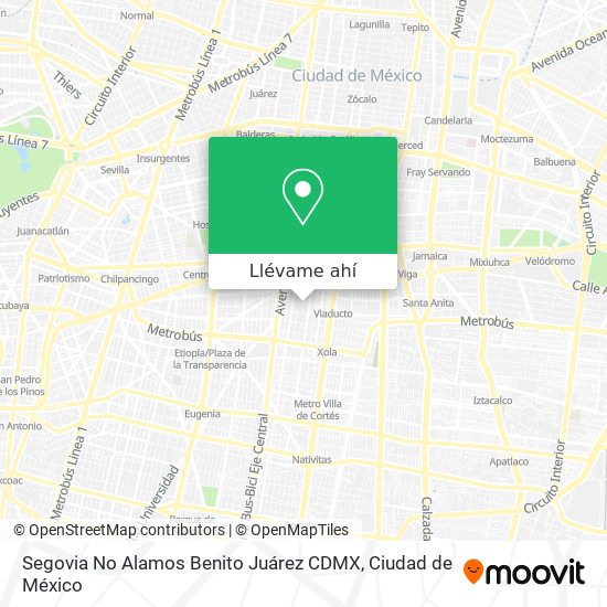 Mapa de Segovia No    Alamos Benito Juárez CDMX