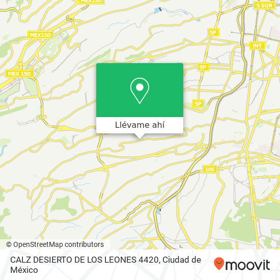 Mapa de CALZ DESIERTO DE LOS LEONES  4420