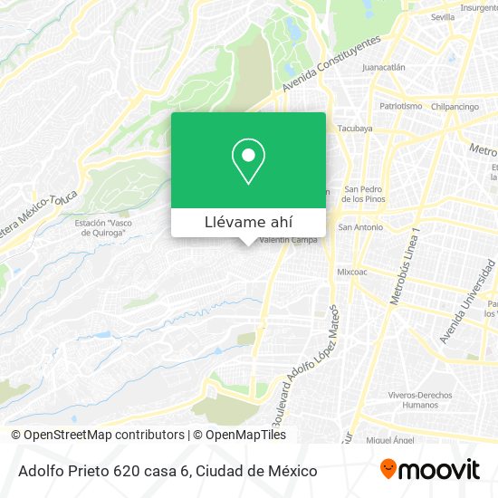 Mapa de Adolfo Prieto 620 casa 6