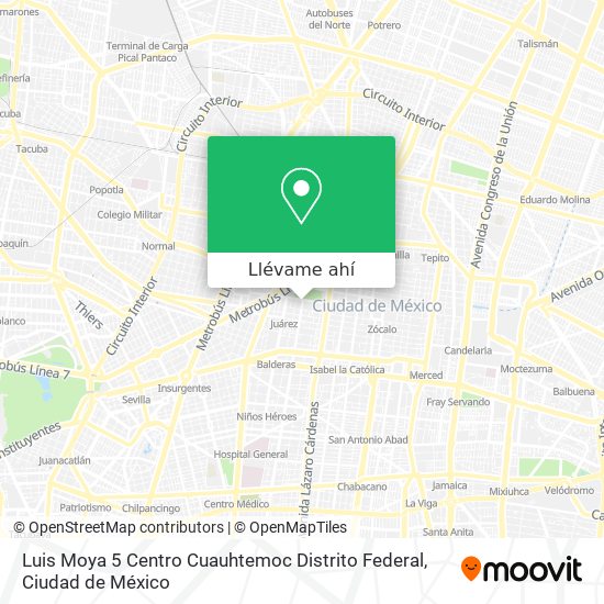 Mapa de Luis Moya 5  Centro  Cuauhtemoc  Distrito Federal