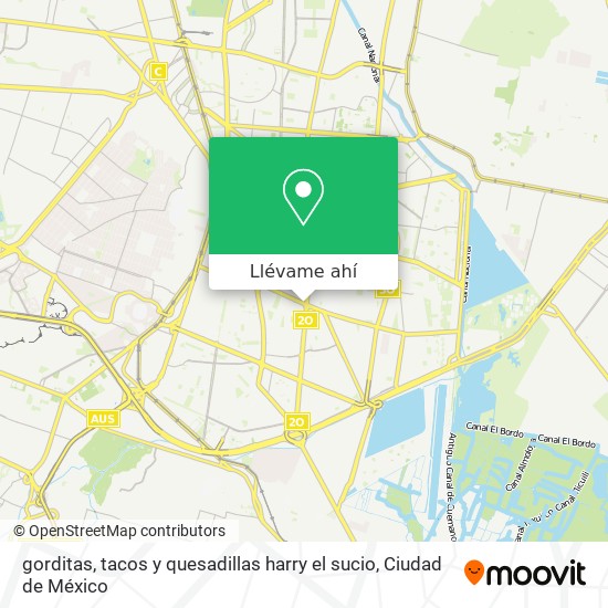 Mapa de gorditas, tacos y quesadillas harry el sucio