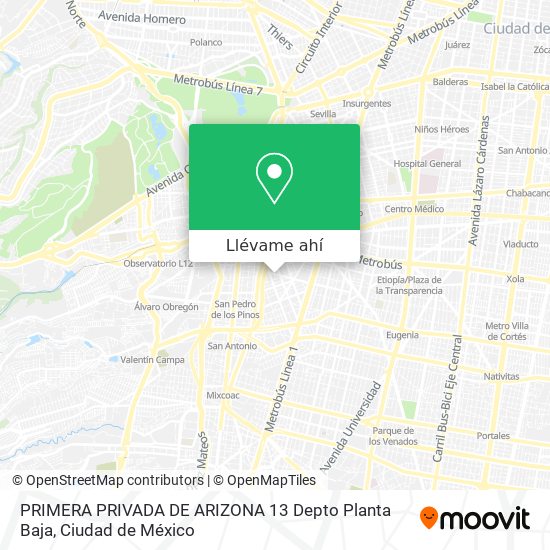 Mapa de PRIMERA PRIVADA DE ARIZONA 13  Depto Planta Baja