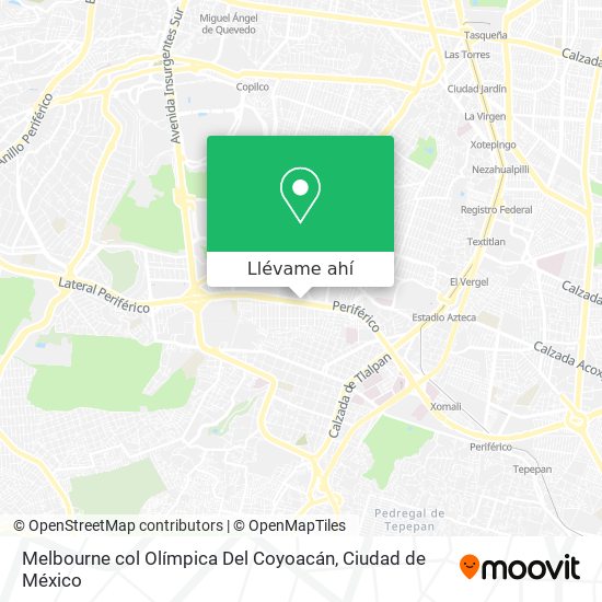 Mapa de Melbourne  col  Olímpica  Del  Coyoacán