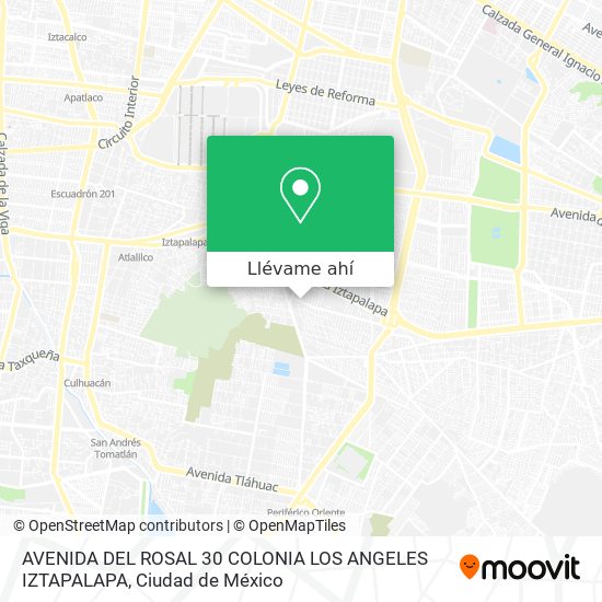 Mapa de AVENIDA DEL ROSAL 30 COLONIA LOS ANGELES IZTAPALAPA