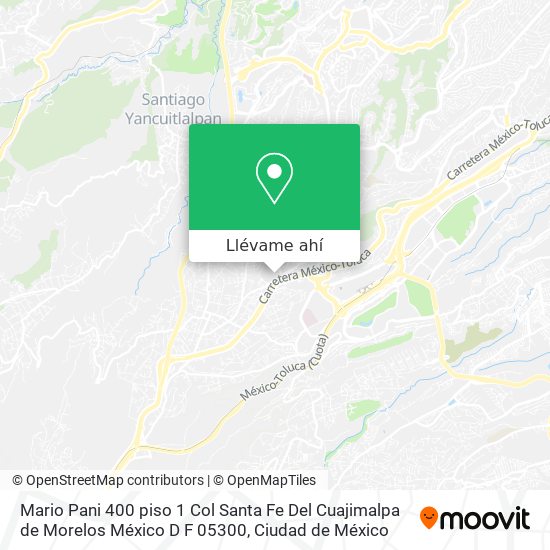 Mapa de Mario Pani 400  piso 1 Col  Santa Fe Del  Cuajimalpa de Morelos México D F  05300