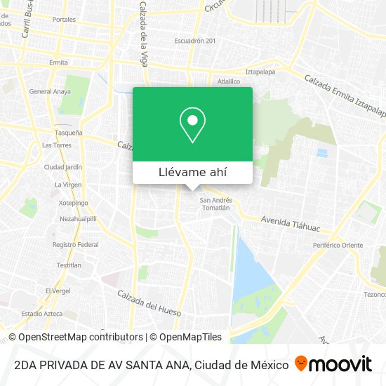 Mapa de 2DA  PRIVADA DE AV  SANTA ANA