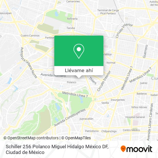 Mapa de Schiller 256  Polanco  Miguel Hidalgo  México DF