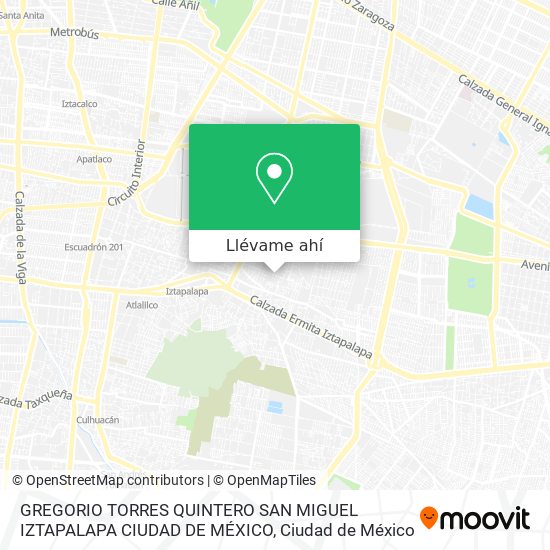 Mapa de GREGORIO TORRES QUINTERO  SAN MIGUEL  IZTAPALAPA  CIUDAD DE MÉXICO