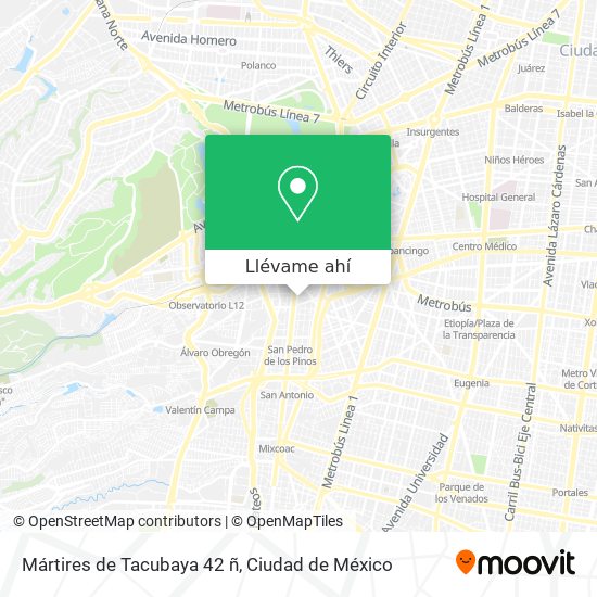 Mapa de Mártires de Tacubaya  42   ñ