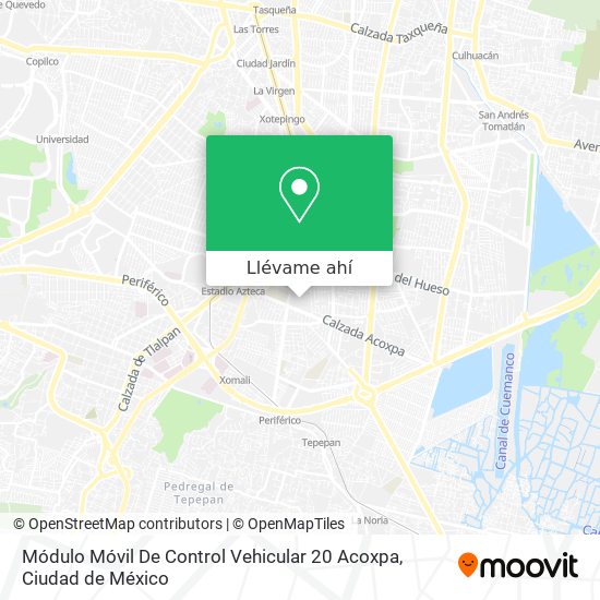 Mapa de Módulo Móvil De Control Vehicular 20 Acoxpa