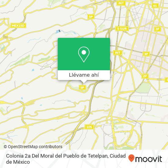 Mapa de Colonia 2a Del Moral del Pueblo de Tetelpan