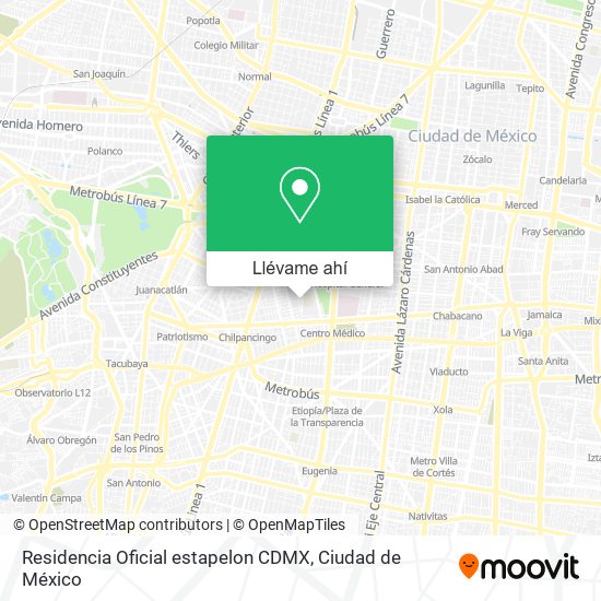 Mapa de Residencia Oficial estapelon CDMX