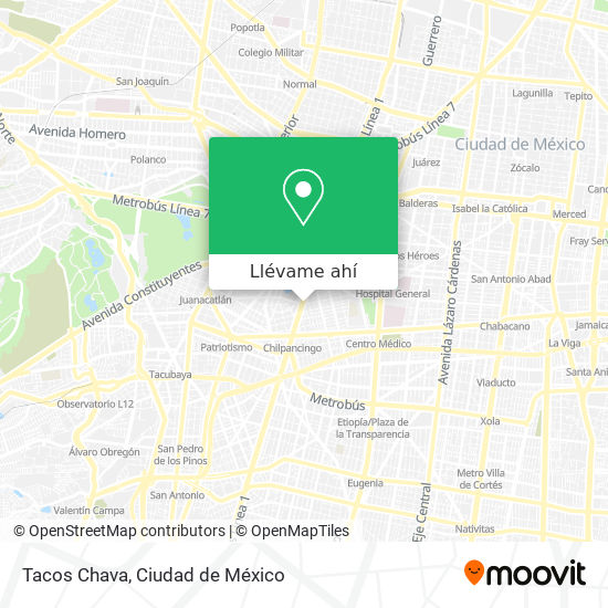 Mapa de Tacos Chava