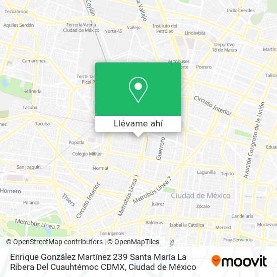 Mapa de Enrique González Martínez  239  Santa María La Ribera  Del  Cuauhtémoc  CDMX