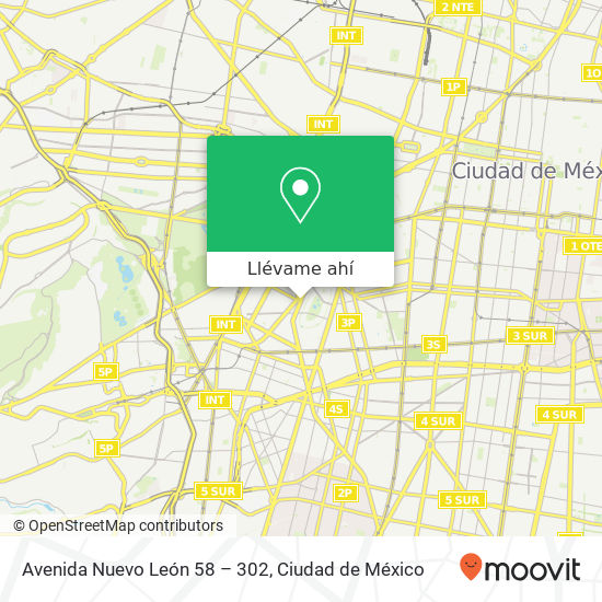 Mapa de Avenida Nuevo León 58 – 302