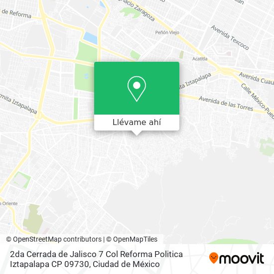 Mapa de 2da Cerrada de Jalisco   7 Col Reforma Politica  Iztapalapa CP  09730