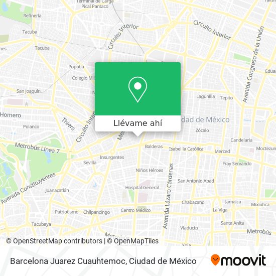 Mapa de Barcelona  Juarez  Cuauhtemoc