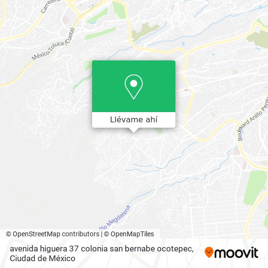 Mapa de avenida higuera  37  colonia san bernabe ocotepec