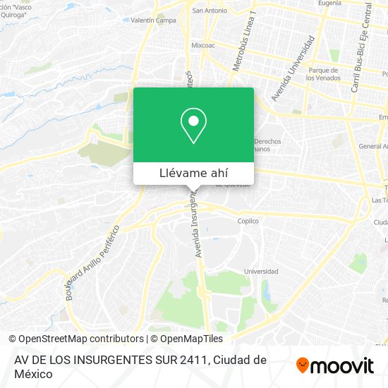 Mapa de AV  DE LOS INSURGENTES SUR 2411